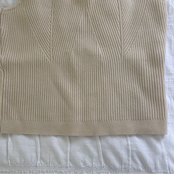 Abercrombie & Fitch Sweater Tank Top Sweet Heart Neckline Cream Size XL - Picture 3 of 6
